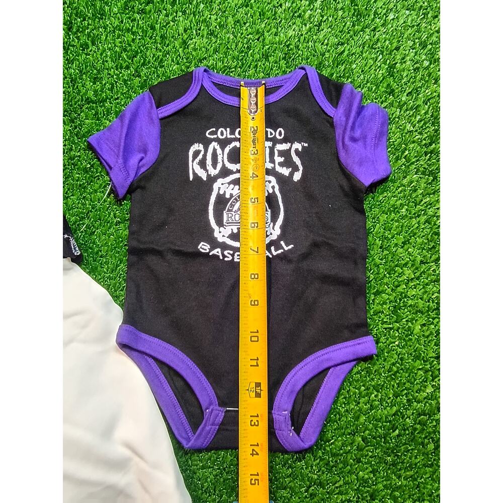 Colorado Rockies "Newest Fan" Baby Bodysuit Set 6-9 M NWT - Picture 6 of 7